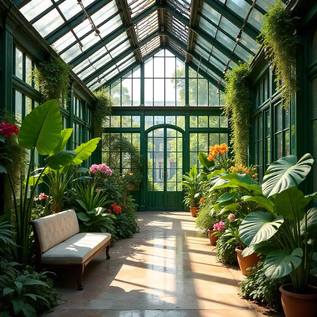 Sunlit Paris Glasshouse Garden