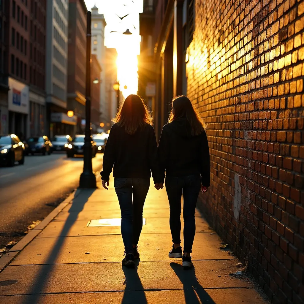 Afternoon Silhouettes Along a NYC Wall