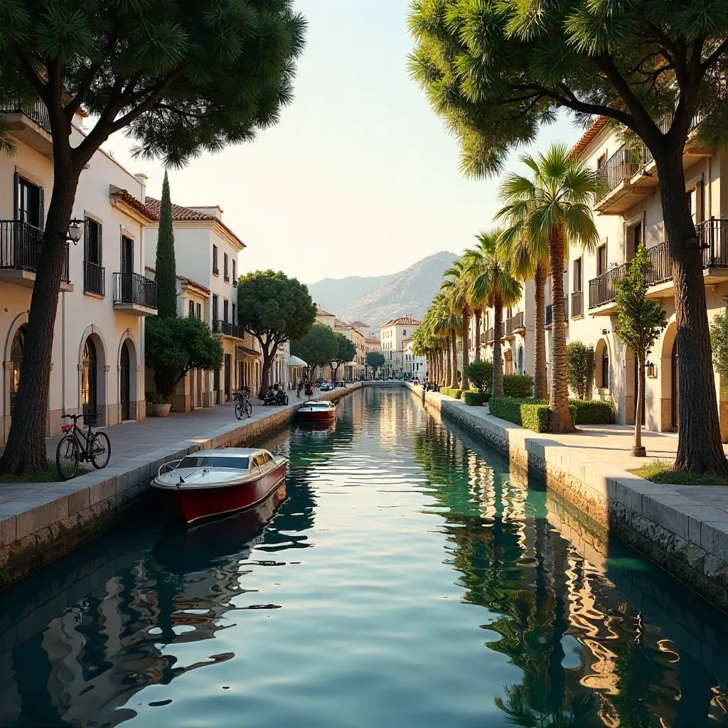Tranquil Palma Canal: Greenery and Urban Charm
