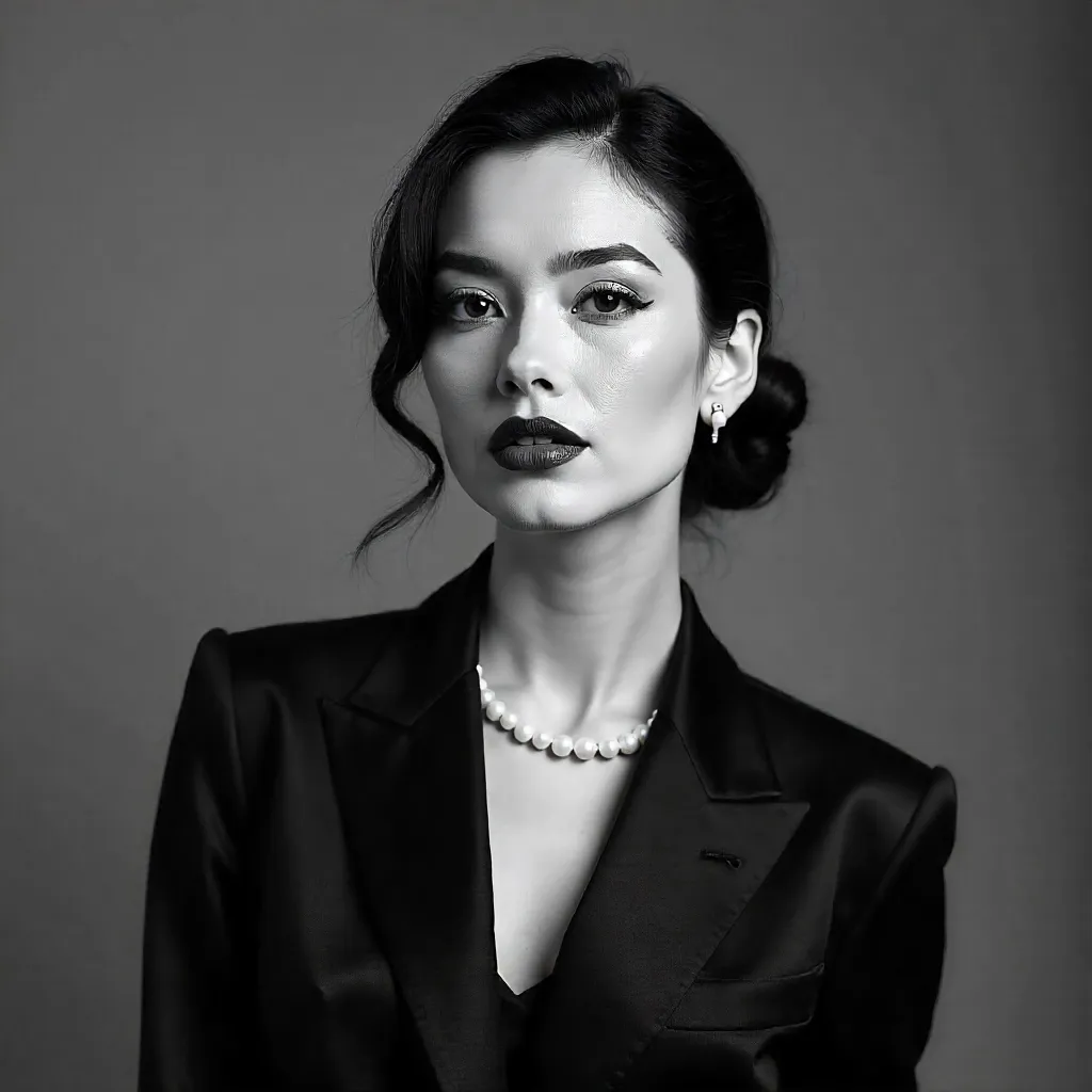 Timeless Elegance: Black-and-White Portrait