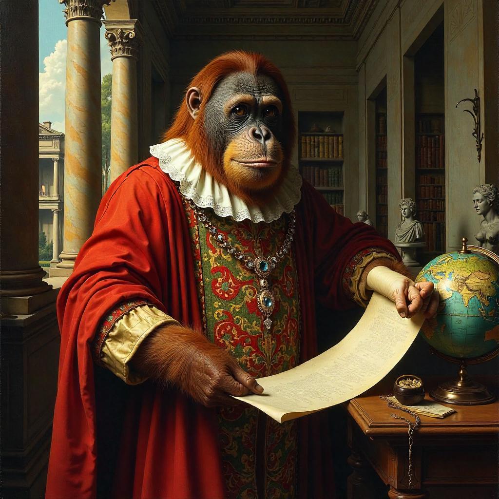 Orangutan Noble Portrait in Renaissance Italy