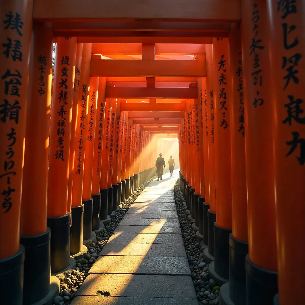 Kyoto Torii Gate Corridor: Serene Pathway