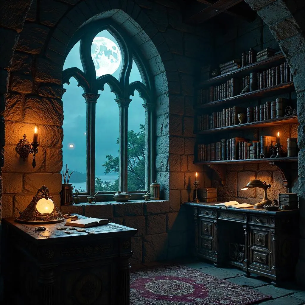 Moonlit Study in a Wizard Tower