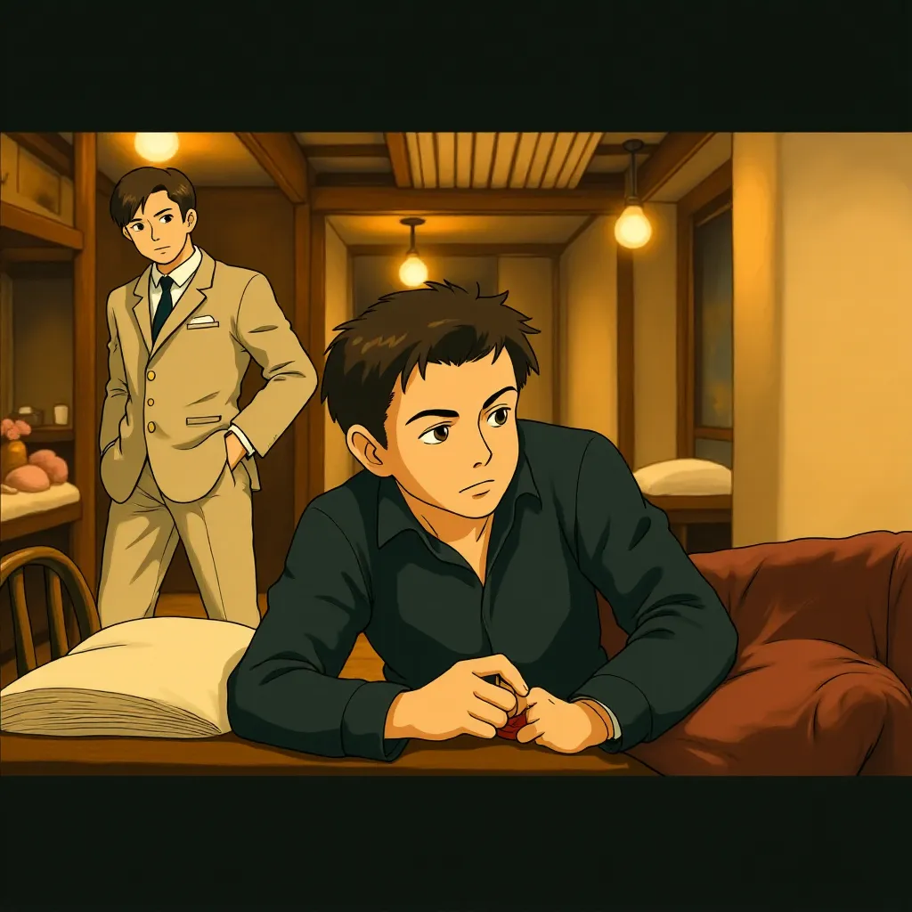 Leonardo DiCaprio and Ken Watanabe in Inception (2010) - Anime style