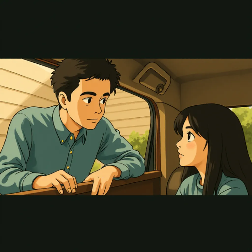 Rami Malek and Rachel Brosnahan in The Amateur (2025) - Ghibli style
