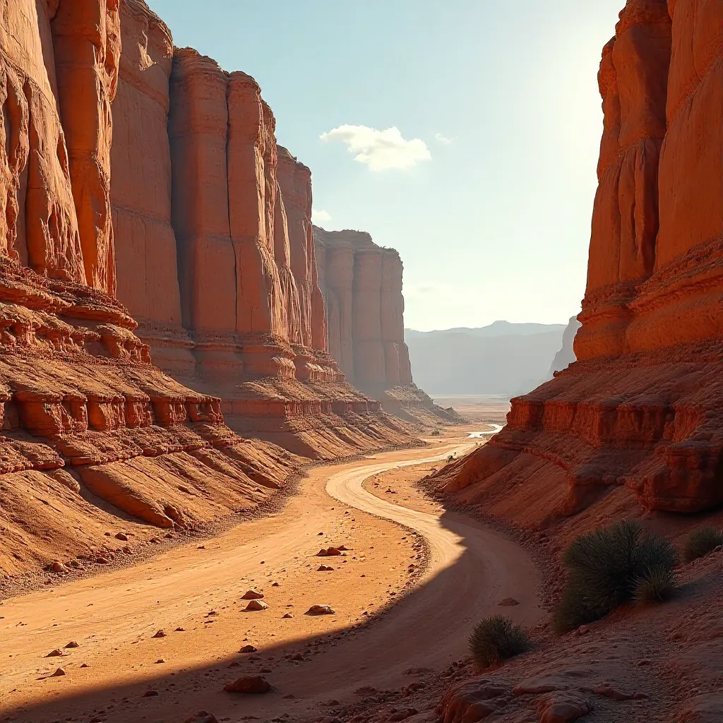 Erosion as Time's Sculptor: Desert Canyon Panorama