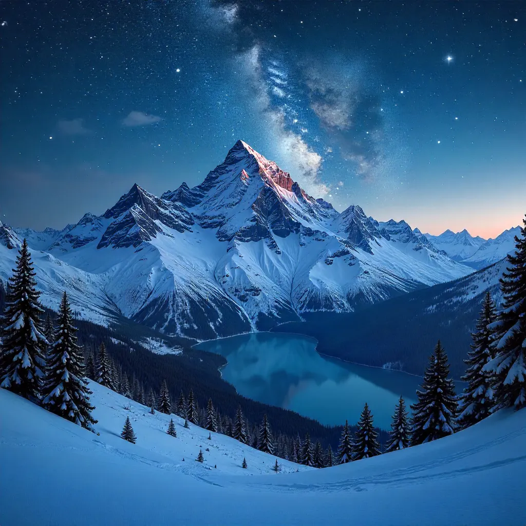 Starlit Snowpeak Panorama