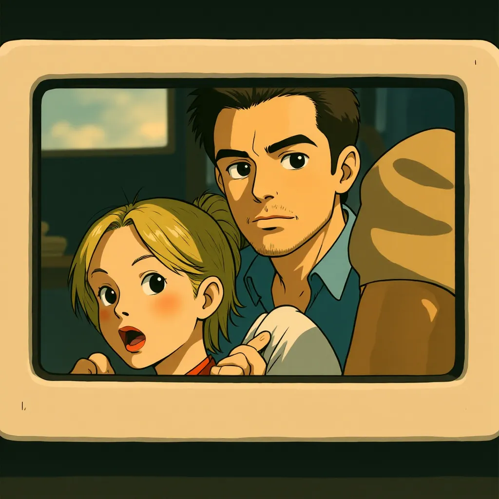 Brad Pitt and Cate Blanchett in Babel (2006) - Anime style