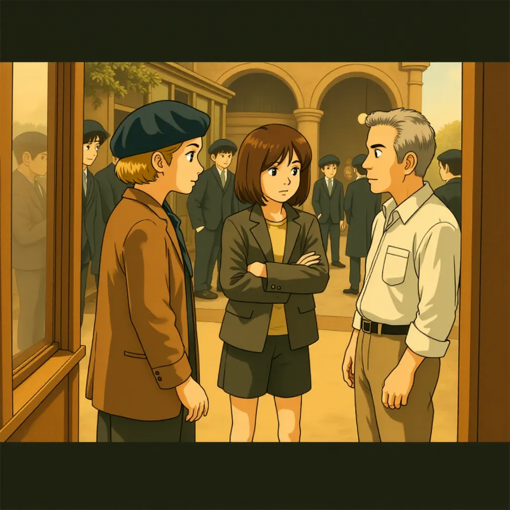 Martin Scorsese, Chloë Grace Moretz, and Asa Butterfield in Hugo (2011) - Anime style