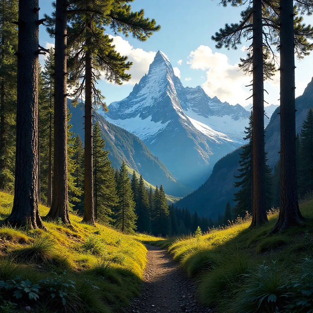 Tall Pines and Bernese Alps in Kandersteg