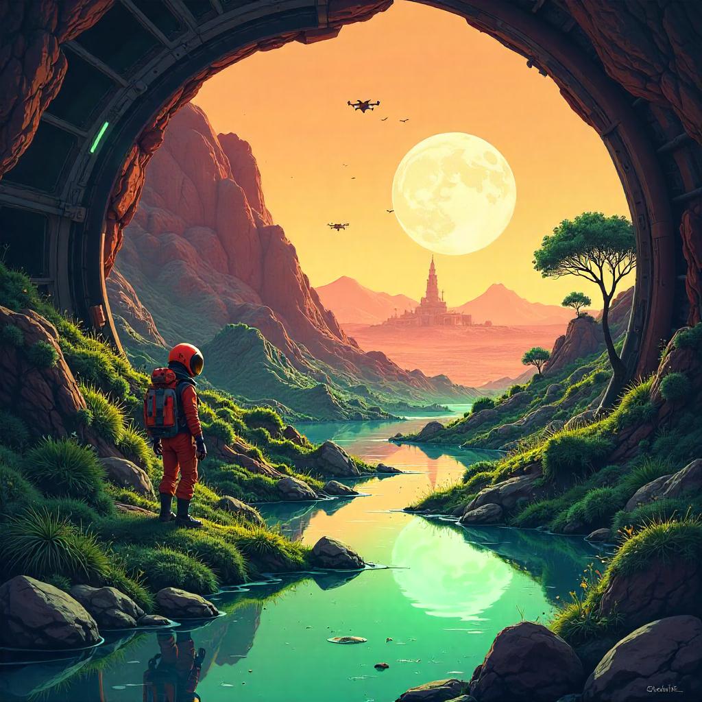 Mars Base Swamp: An Anime Dome Scene