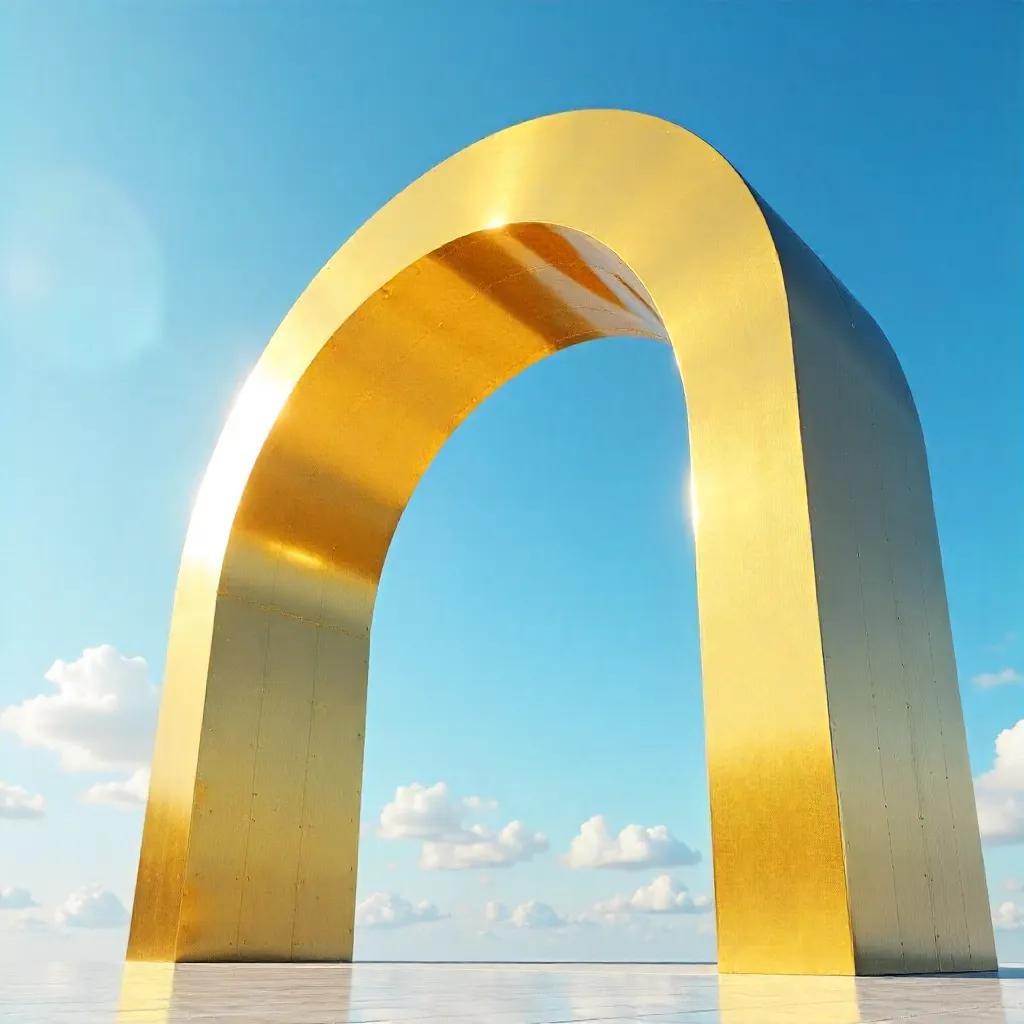 Gilded Arch Against a Bright Azure Sky