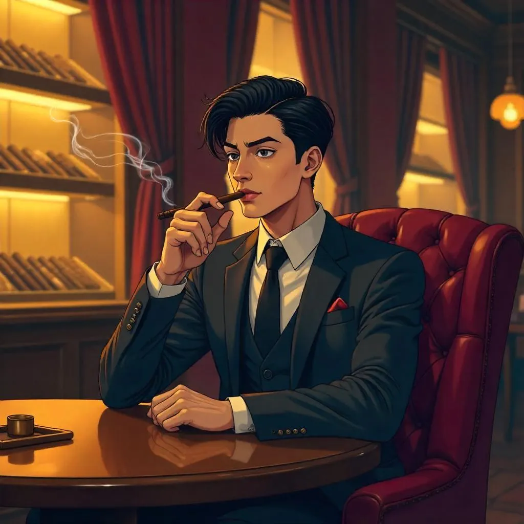 Whispers of Smoke in a Cigar Lounge