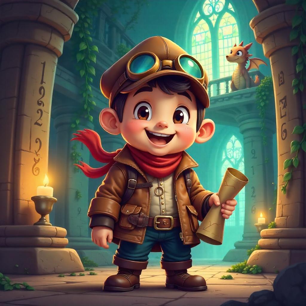 Cartoon Pilot in an Enchanted Castle
