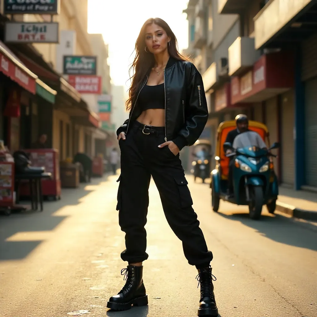 Karachi Streetwear: Black Urban Pose