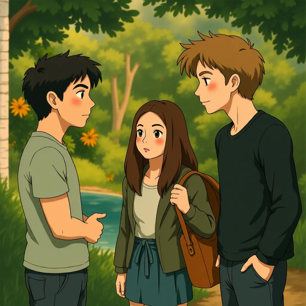 Kristen Stewart, Taylor Lautner, and Robert Pattinson in The Twilight Saga: Eclipse (2010) - Anime style