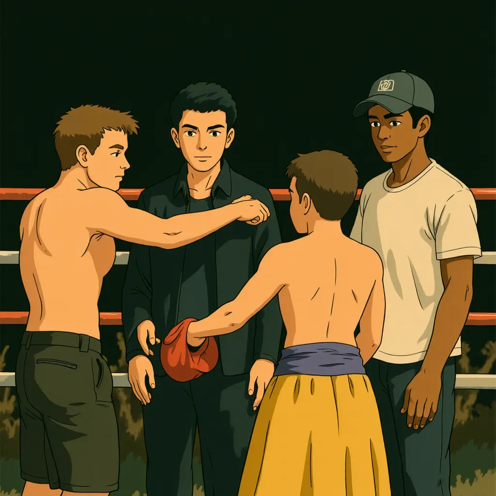 Jake Gyllenhaal and Miguel Gomez in Southpaw (2015) - Anime style