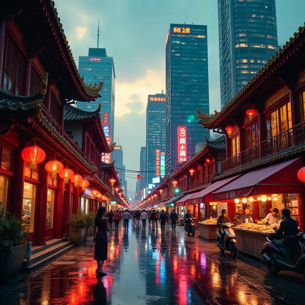 Contrasting Roofs and Glass: Chinatown Architecture