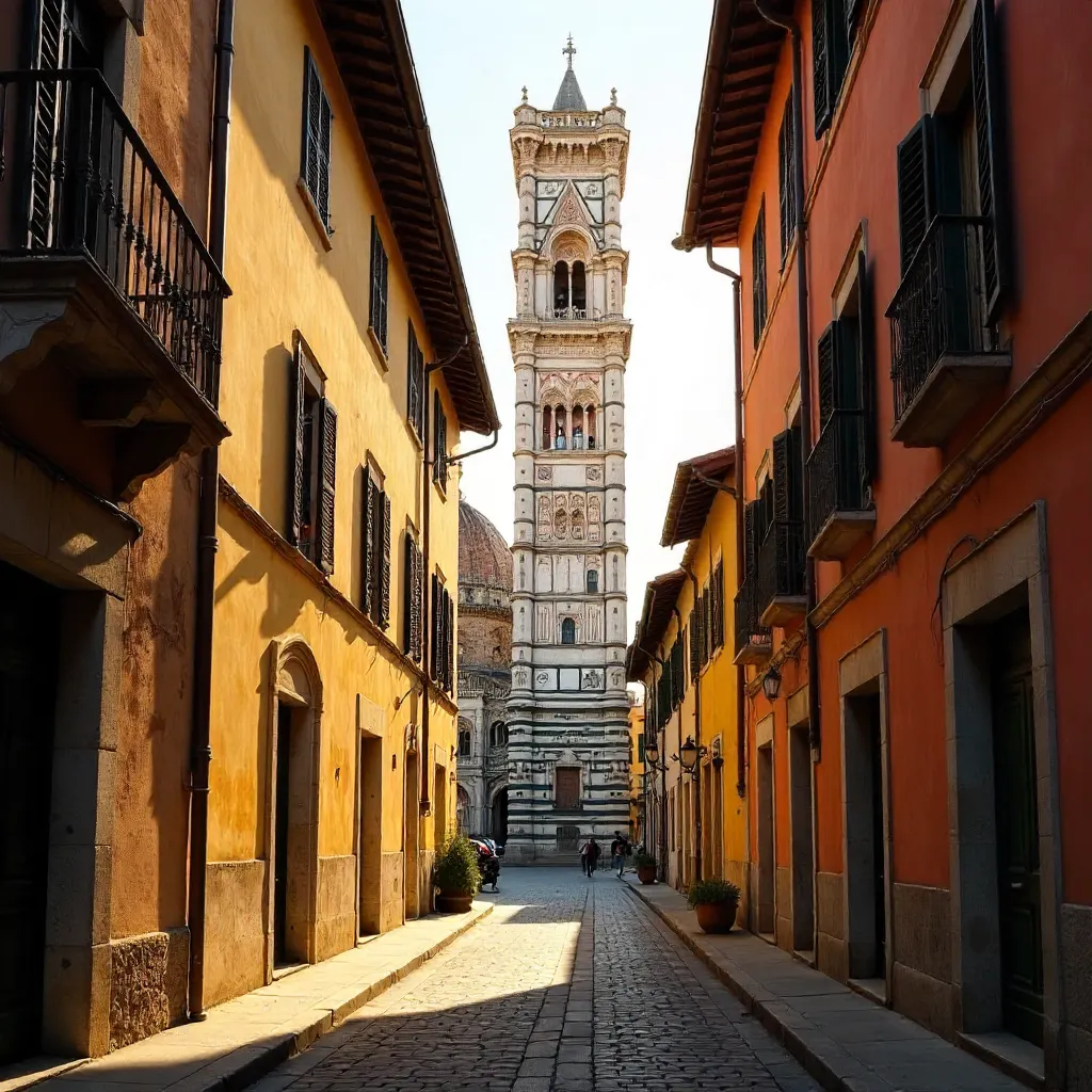 View of Giotto's Campanile from a Tuscan Alley