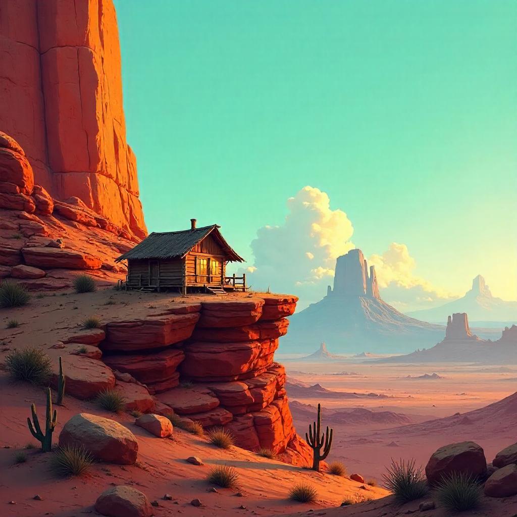 Hut on the Mesa: Digital Desert Landscape