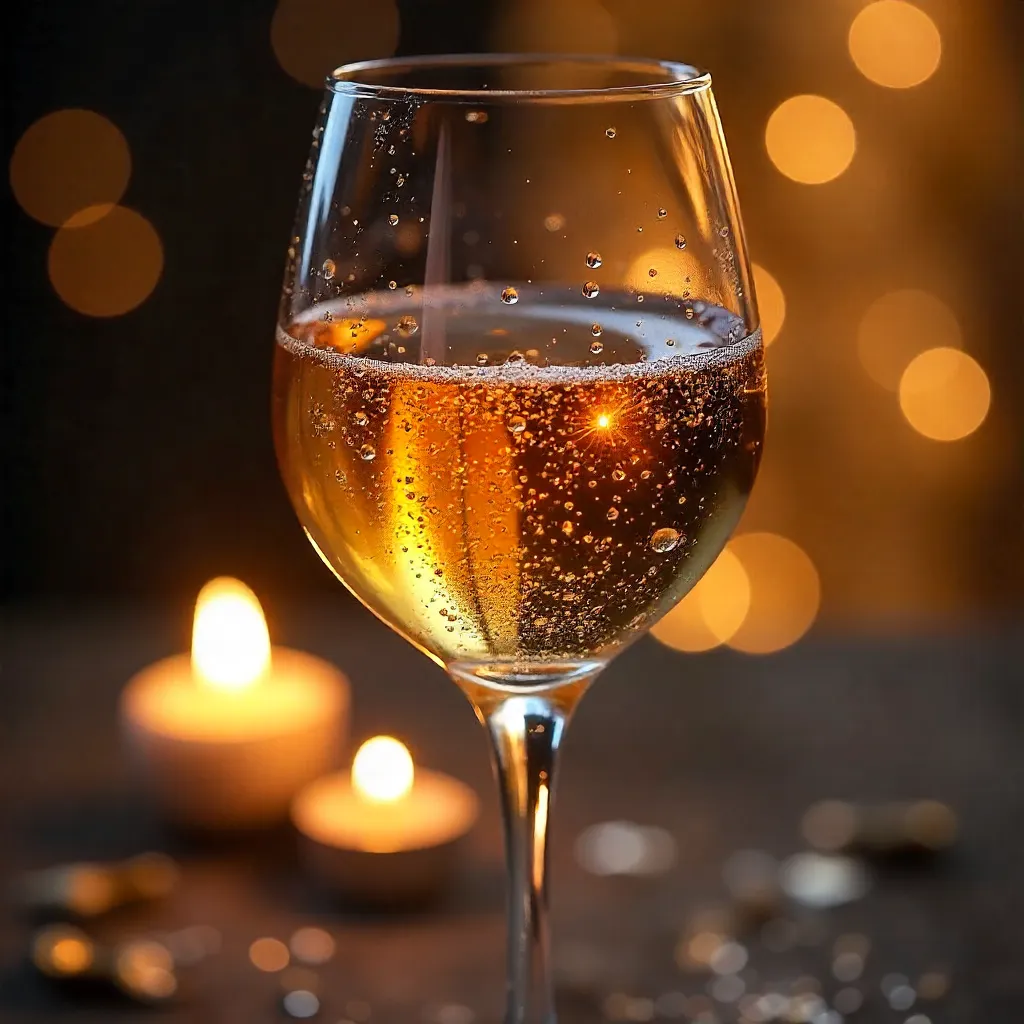 Low-Angle Closeup: Shiny Wineglass at Celebration