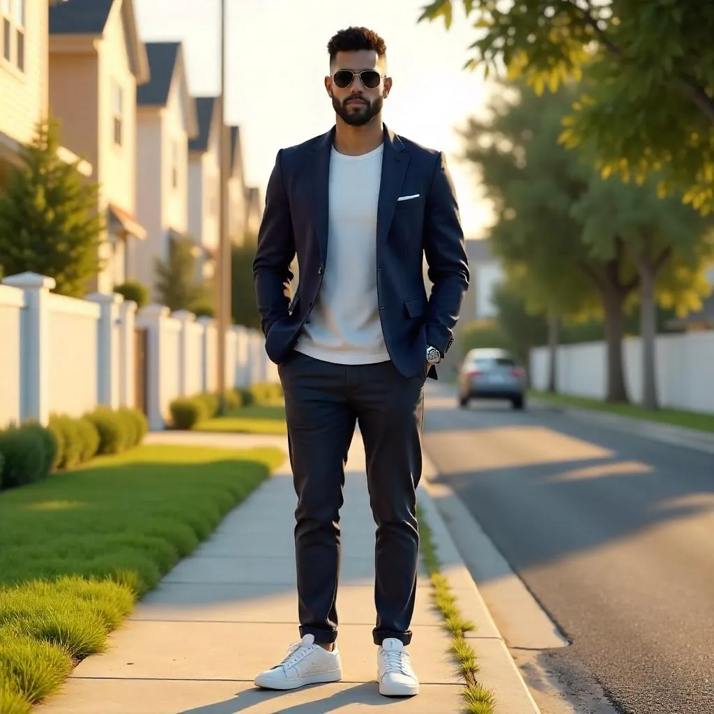 Stylish Latino Man in Suburban 3D Render