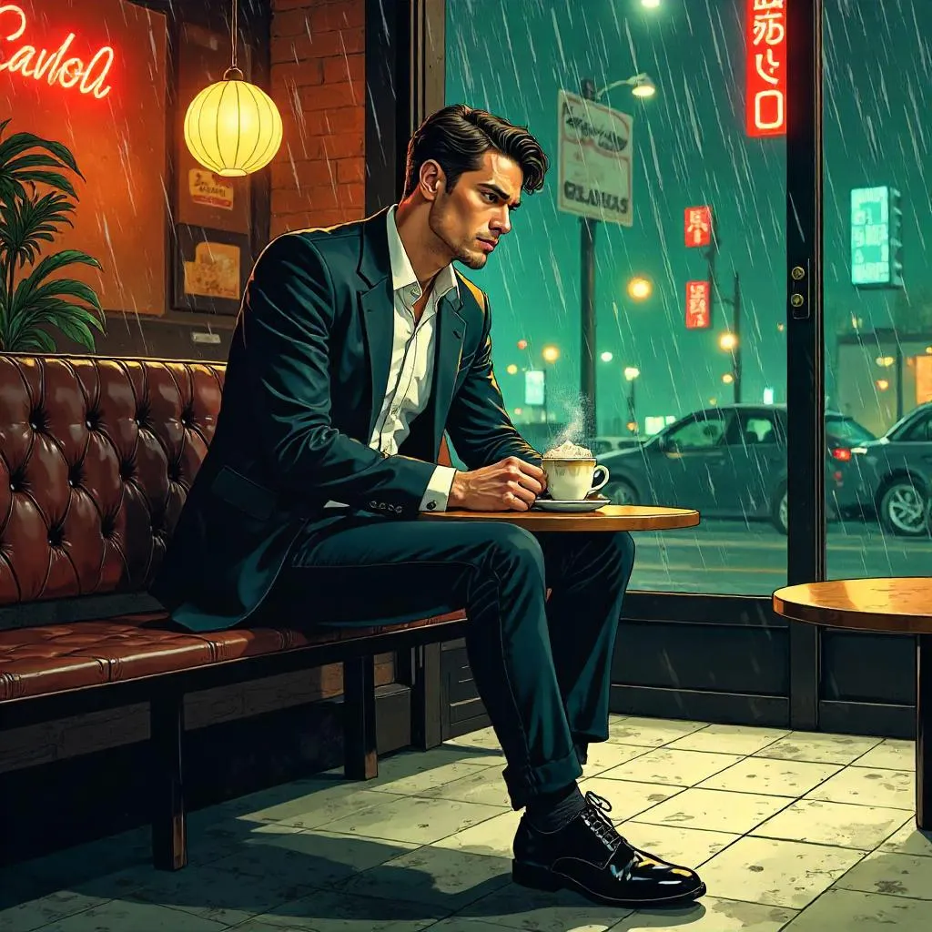Cafe Chronicles: Stylish White Man in Comics