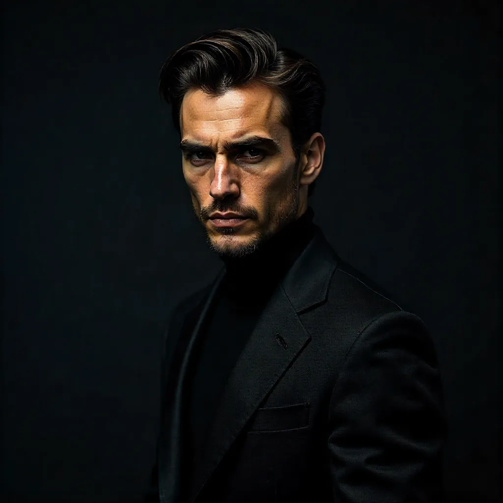 Moody Dark Fashion Portrait of a Stylish Male Model