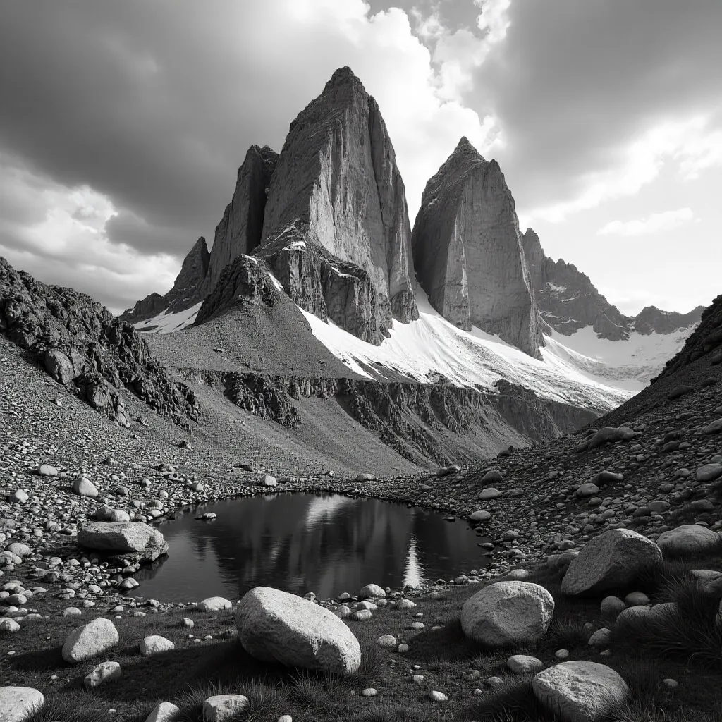 Monochrome Majesty: Tre Cime di Lavaredo