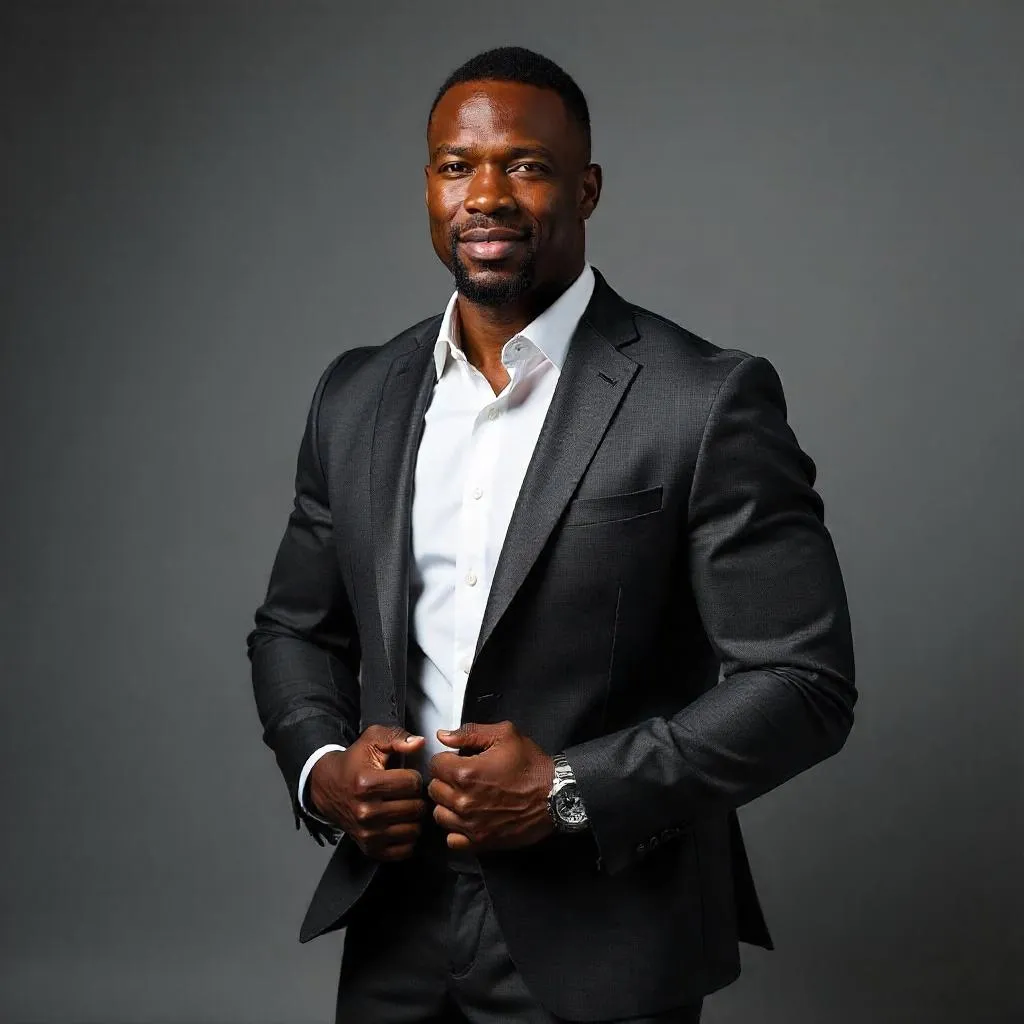 Studio Portrait of a Strong Black Man
