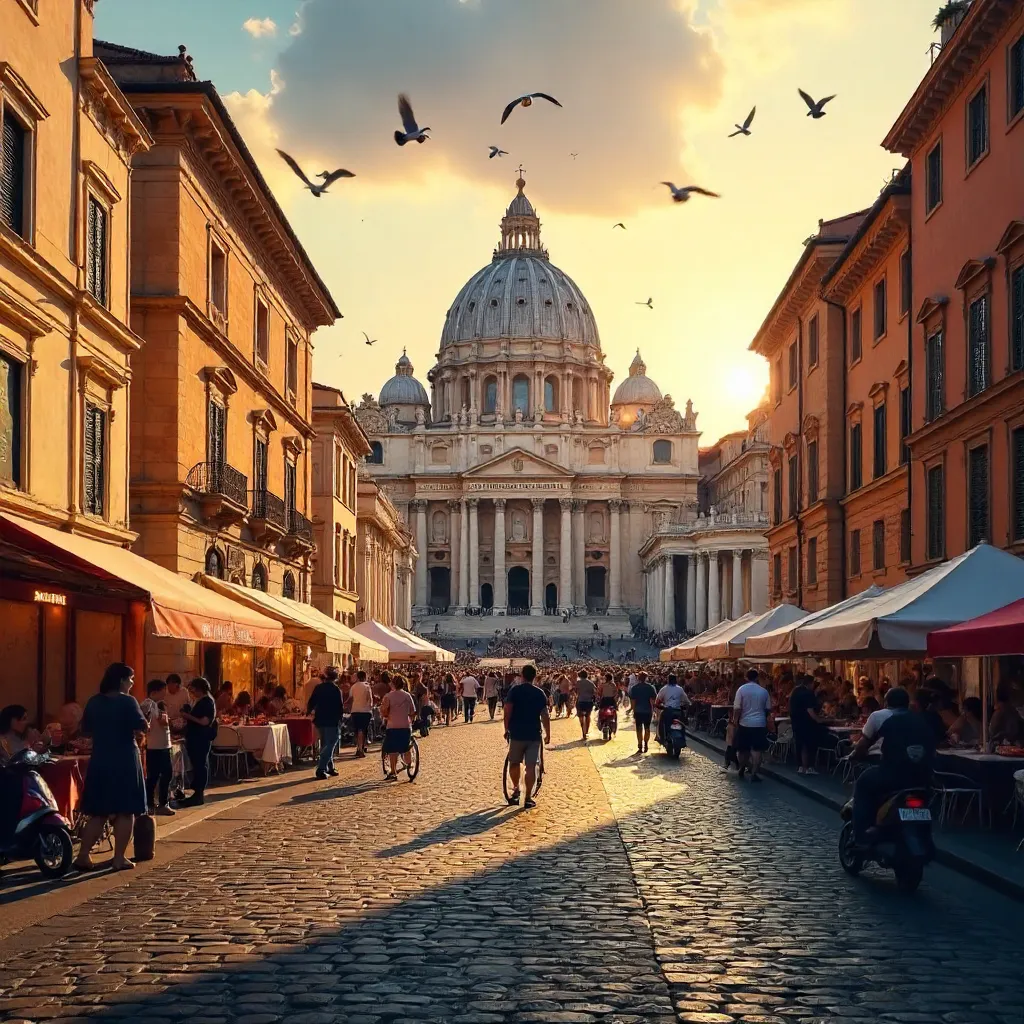 Vibrant St. Peter's Basilica and Bustling Vatican Life
