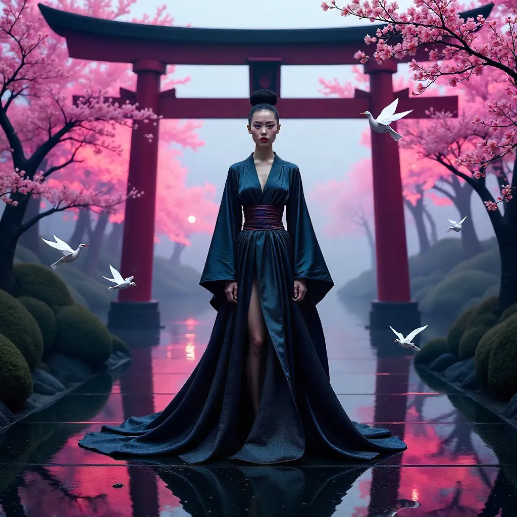 Surreal Sakura: A Japanese-Inspired High-Fashion Editorial