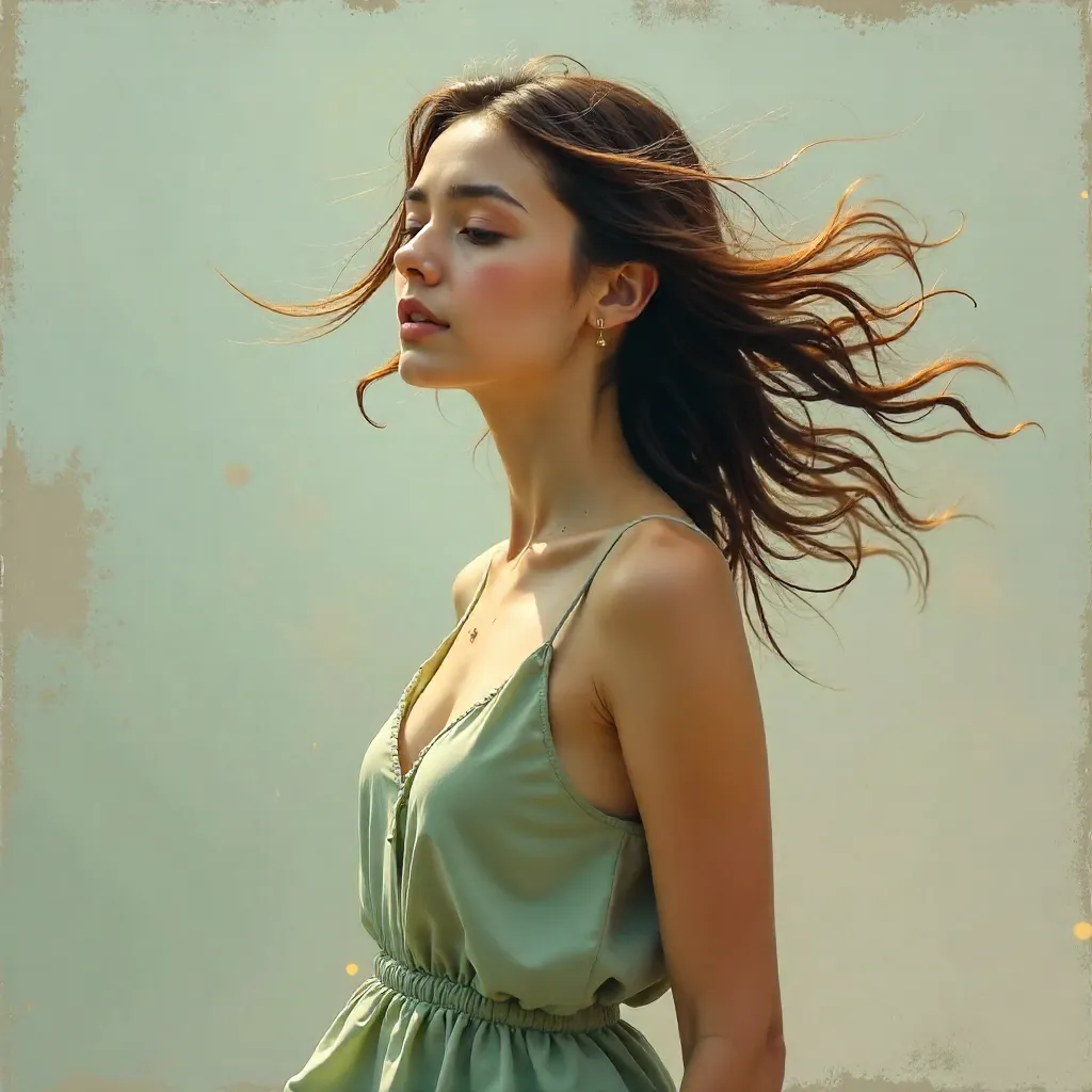 Motion in Silk: Flowing Hair Portrait