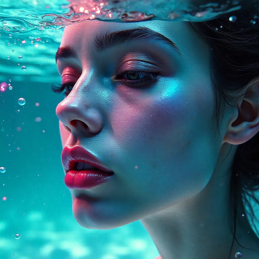 Reflected Face through Glass: Distorted Water Dream