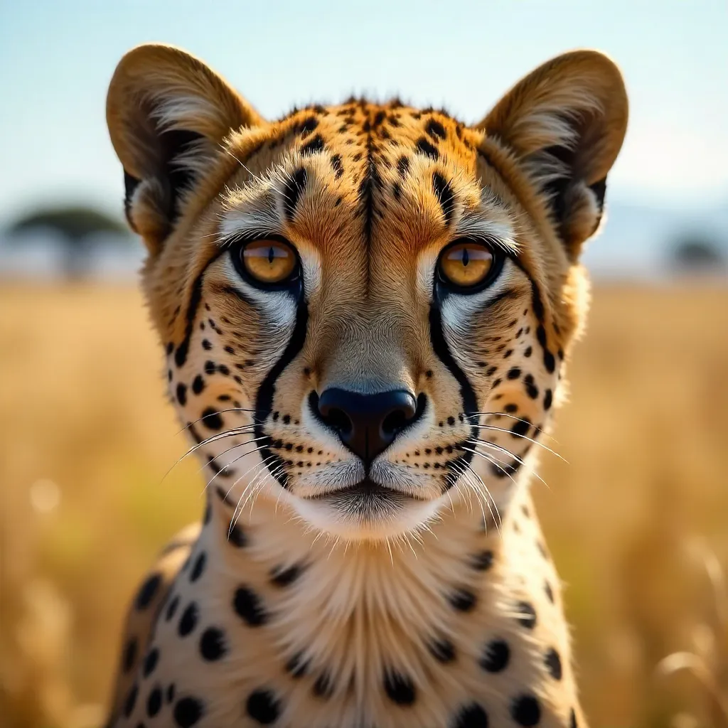 Cheetah Close-Up in Namibian Savannah