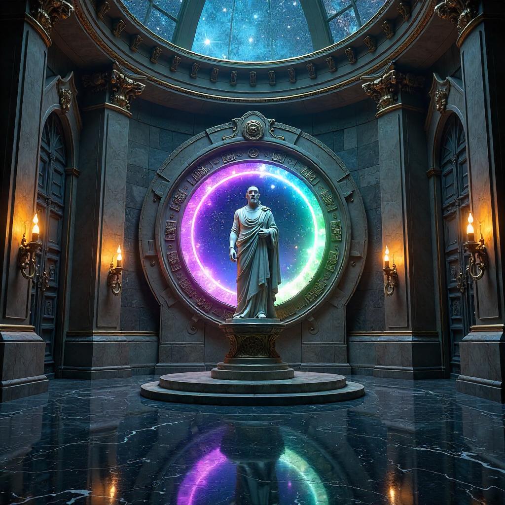 Colossal Monument in a Photoreal Portal Chamber