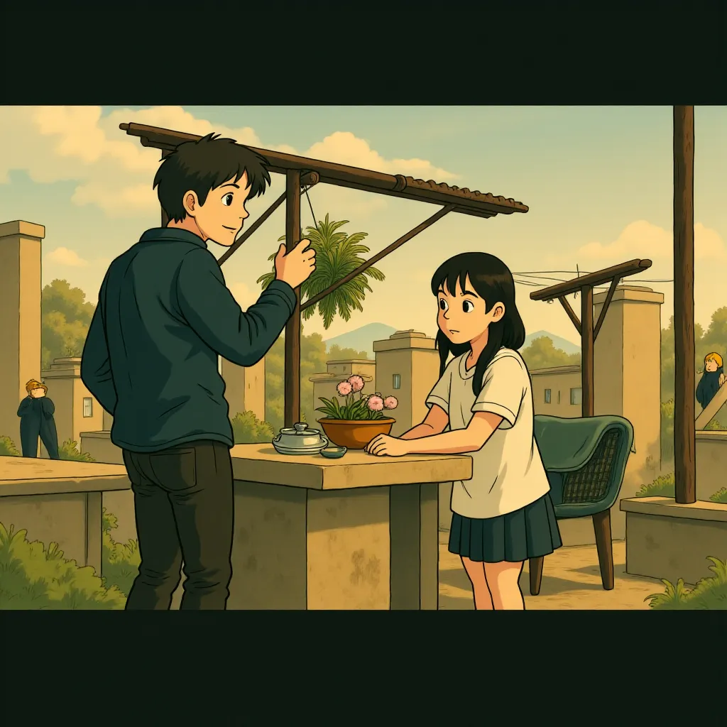 Alfonso Cuarón and Yalitza Aparicio in Roma (2018) - Anime style