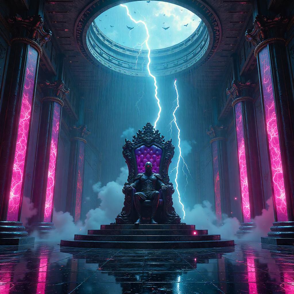Neon Lightning Throne Room: Cyberpunk Dominion