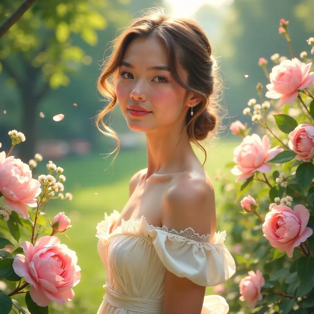 Dreamy Portrait: Graceful Gown in Bloom