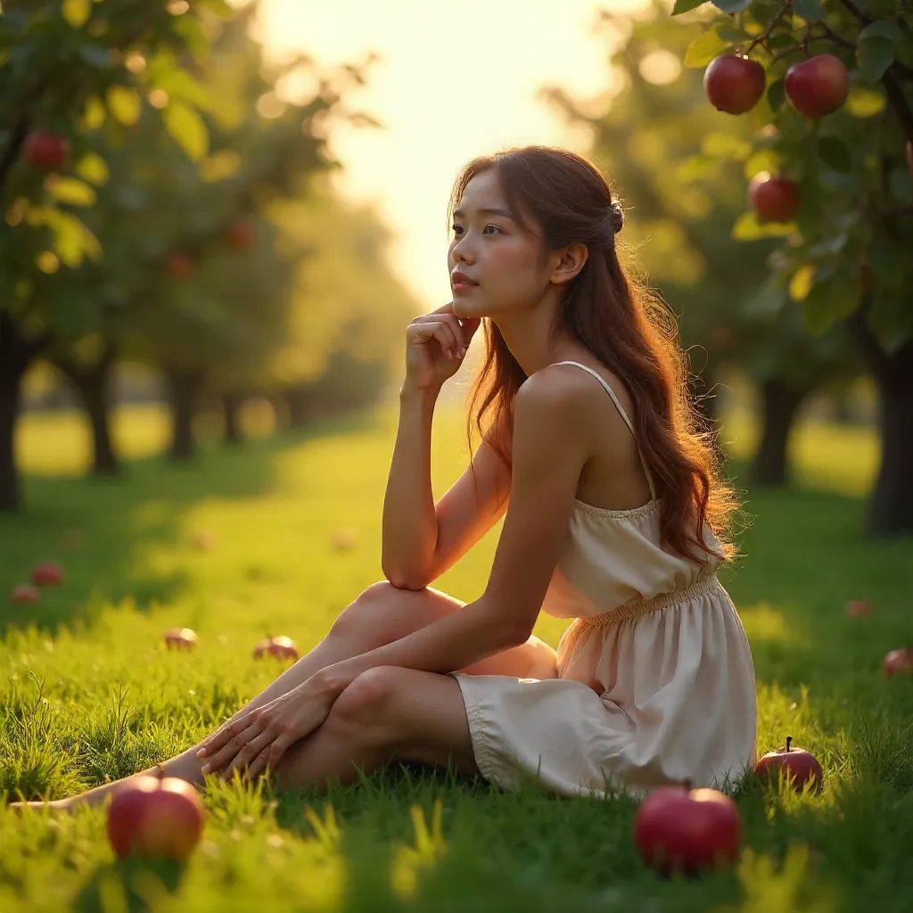 Sunlit Apple Orchard Reverie