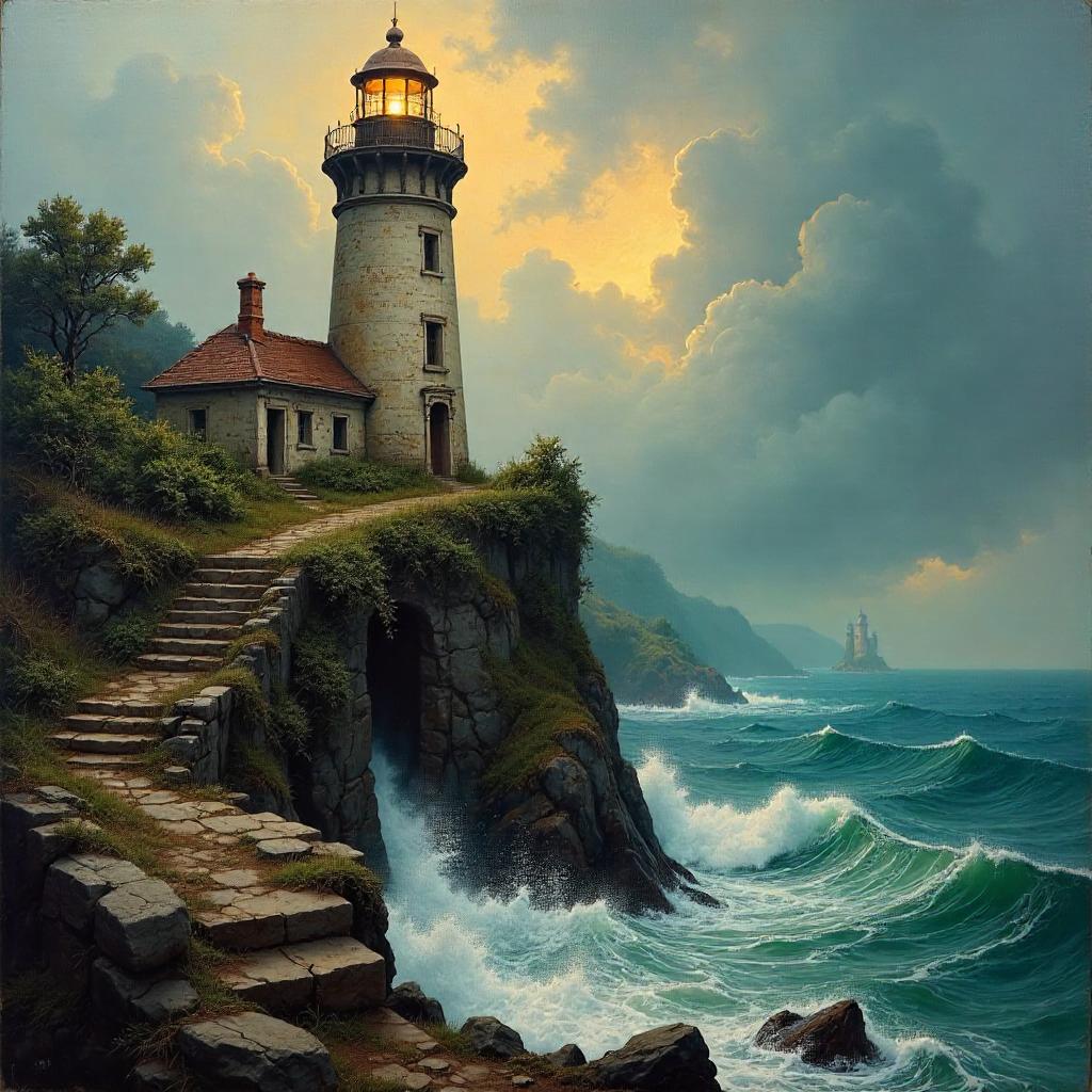 Lighthouse Among Ruins of the Lost City