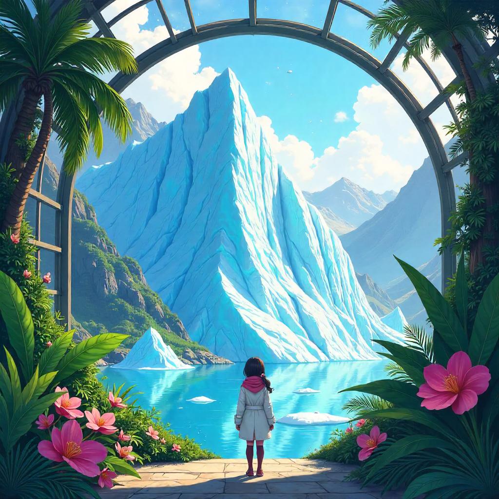 Glacier in a Glasshouse: Anime Greenhouse Scene