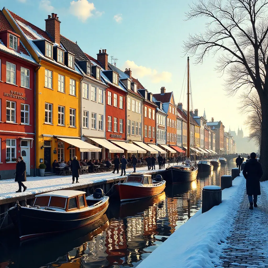 Winter Sunshine over Nyhavn's Colorful Historic Houses