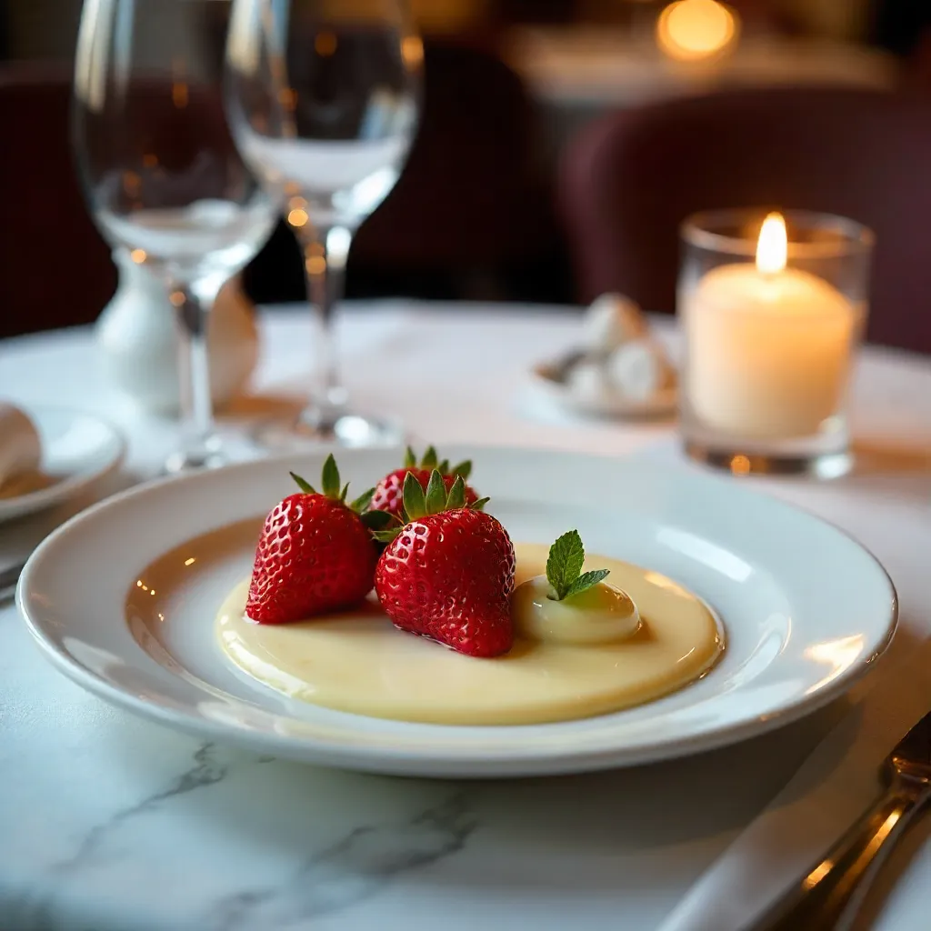 Silky Strawberry Dessert at a Parisian Table