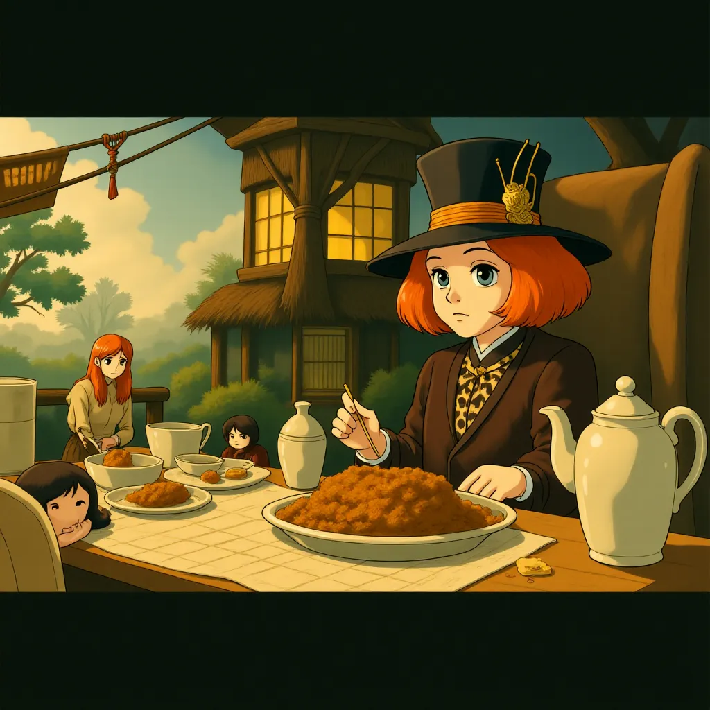 Johnny Depp and Mia Wasikowska in Alice in Wonderland (2010) - Anime style