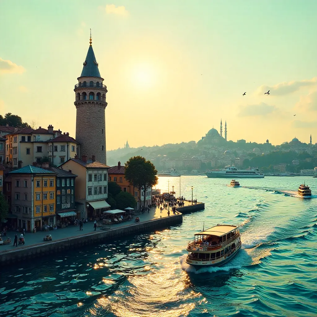Galata Tower and Bosphorus Ferries: Istanbul's Skyline