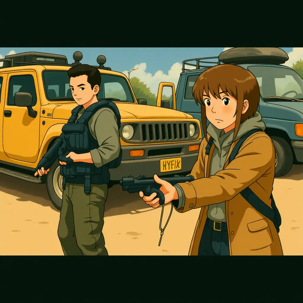 Milla Jovovich and Oded Fehr in Resident Evil: Extinction (2007) - Anime style