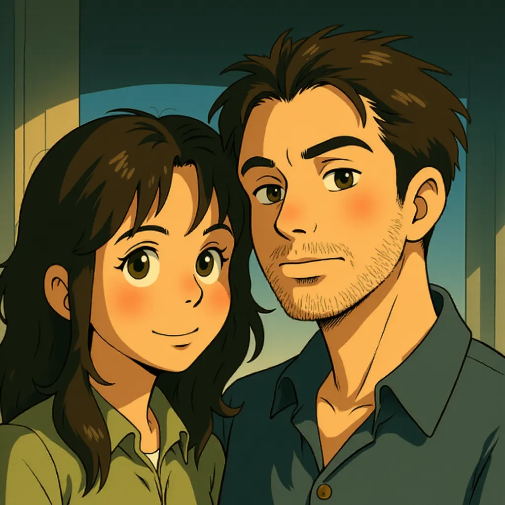 Katie Featherston and Micah Sloat in Paranormal Activity (2007) - Anime style
