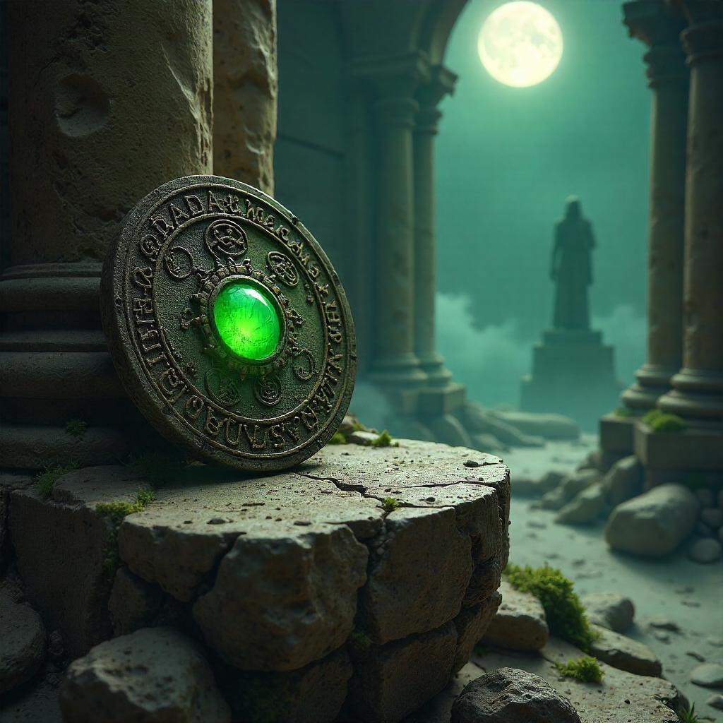 Cursed Amulet in Ancient Ruins - Concept Art