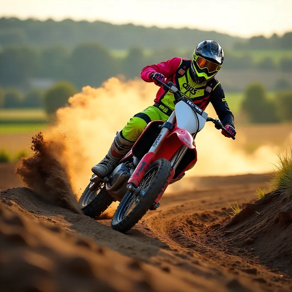 Hairpin Fury: Motocross Turn in Mothern, France